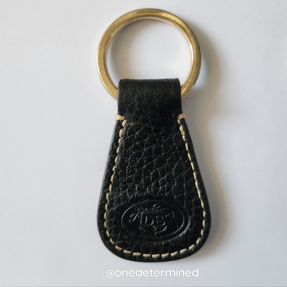 Dooney Black Leather Key Fob